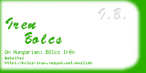 iren bolcs business card